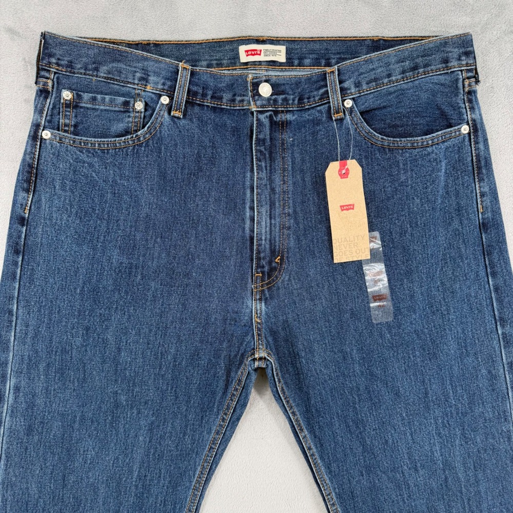 Levis 513 Slim Straight Blue Jeans Mens Medium Wash Denim Men's Size 42 - Picture 3 of 14